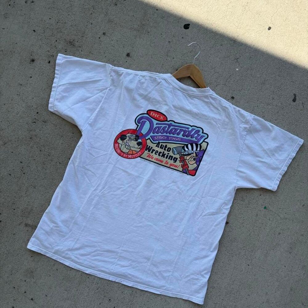 Dick Dastardly Auto Wrecking Dick Dastardly And Muttley Cartoon Network Tee Size
